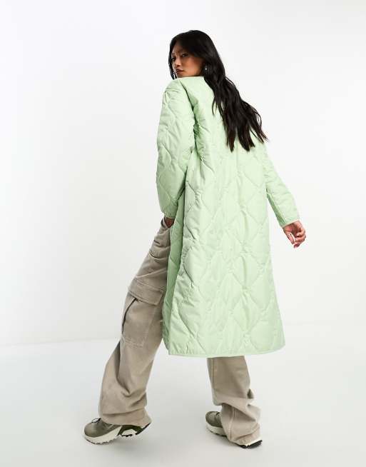 ASOS longline liner sage jacket at North The Ampato Face ASOS in Quilted | Exclusive