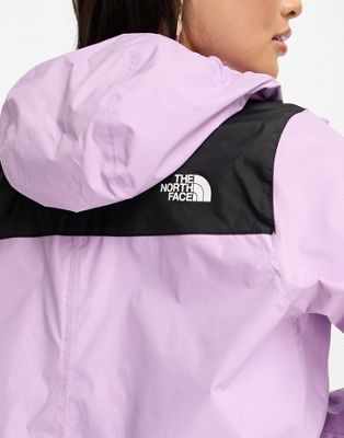 The North Face Antora DryVent waterproof hooded rain jacket in lilac and  black