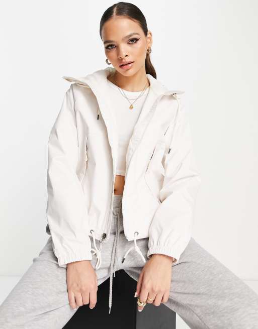 White north face store rain jacket womens