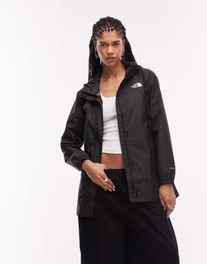 The North Face Antora rain parka jacket in black