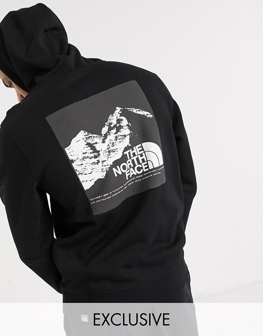 The North Face back graphic hoodie in black Exclusive at ASOS