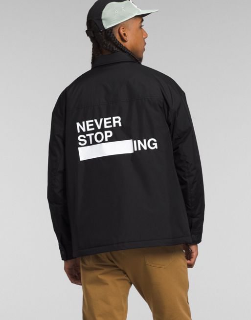 The North Face back print coach jacket in black