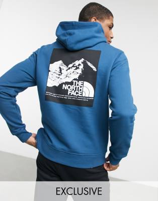 The North Face Back Print Graphic Hoodie In Navy Exclusive To Asos