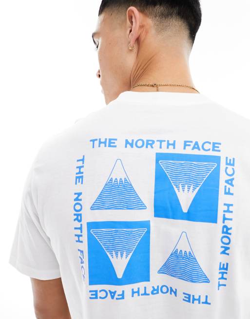 The North Face back print graphic T shirt in white blue Exclusive to ASOS