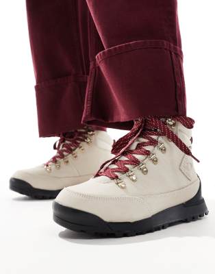 The North Face Back-to-berkeley iv leather waterproof boots in white and burgundy