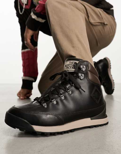 The North Face – Back-To-Berkeley IV Regen – Brązowe wodoodporne buty trekkingowe ze skóry