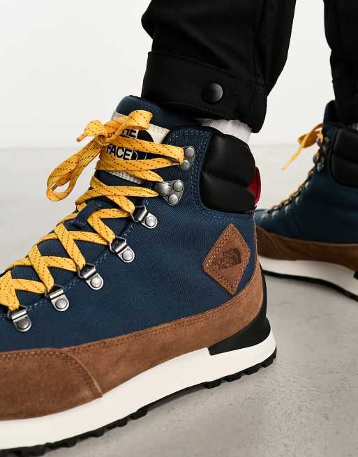 The North Face Back-To-Berkeley IV waterproof hiking boots in blue and brown, 3 of 4