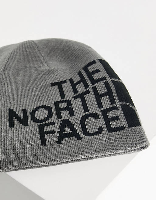 The North Face Banner reversible beanie in grey and black | ASOS