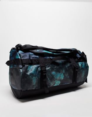 The North Face Base Camp 50l medium duffel bag in wasabi green print