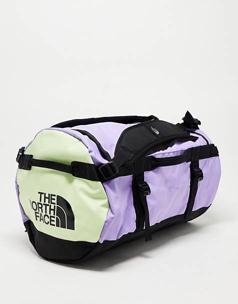 The North Face Base camp duffel in purple/lime - small
