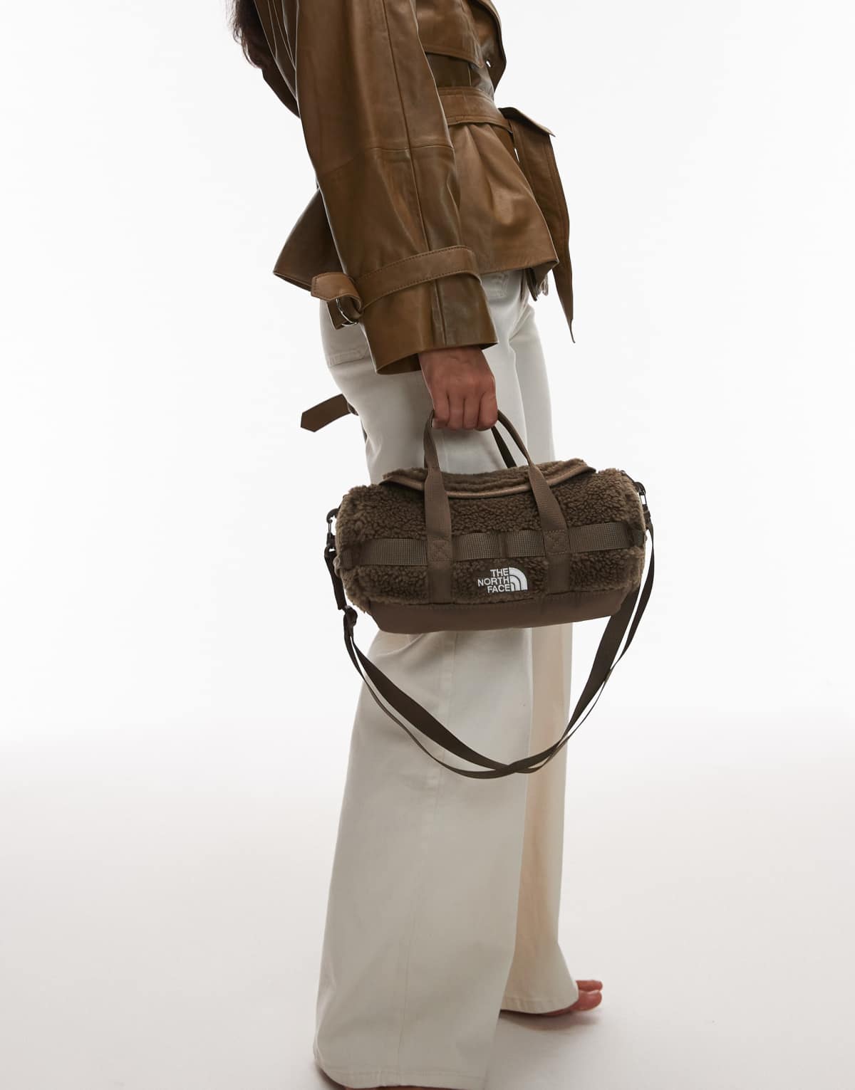 The North Face Base Camp high pile mini bag in brown