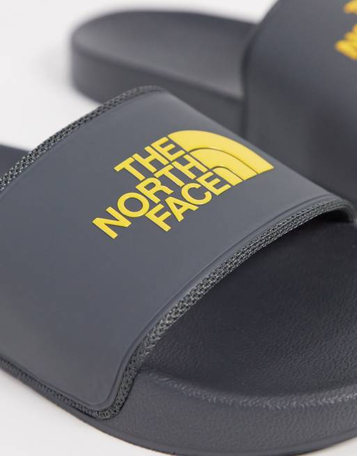 The North Face Base Camp II sliders in grey yellow