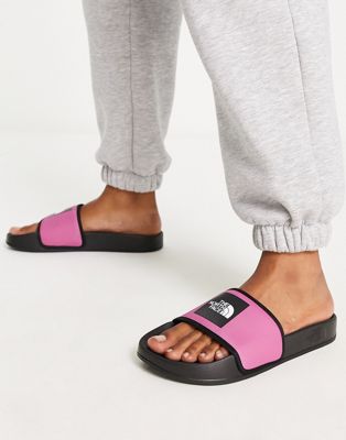 The North Face Base Camp III LTD sliders in pink and black