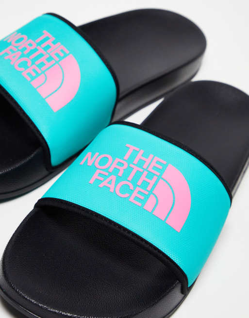 The North Face Base Camp III sliders in blue and black