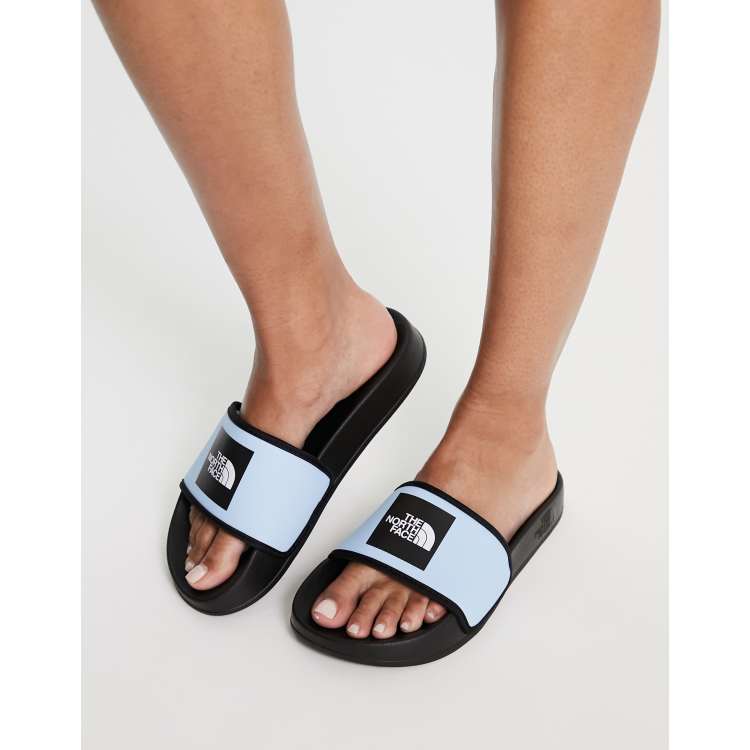 The North Face Base Camp III sliders in light blue black ASOS