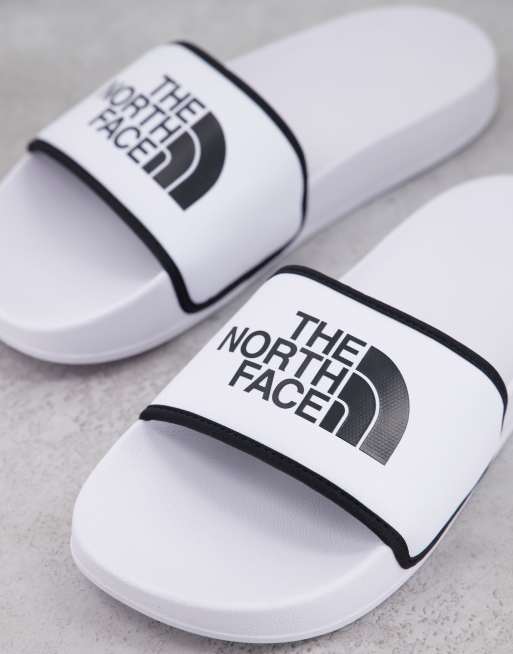 north face sliders white