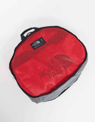 The North Face Base Camp Medium 71l Duffel Bag In Black Red Asos