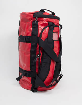 The North Face Base Camp Medium 71l Duffel Bag In Black Red Asos