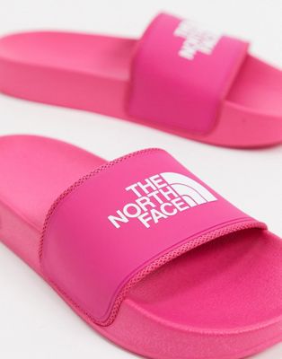 north face pink sliders