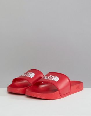 north face sliders red