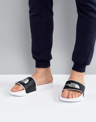 north face sliders white