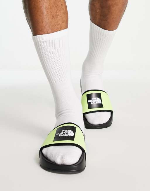 The North Face Base Camp sliders in acid green