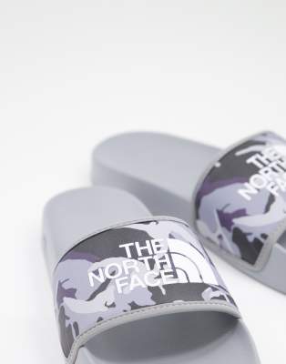 The North Face Base Camp Sliders In Gray Camo In Gray