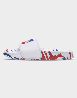 The North Face Base Camp Sliders In White/blue