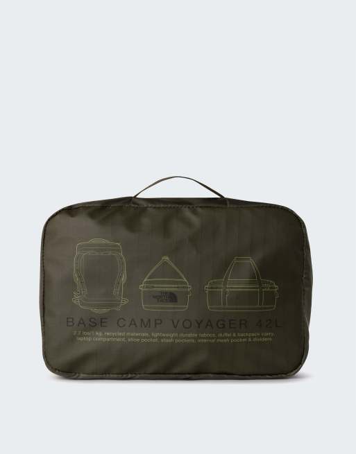 The North Face Base Camp Voyager duffel 42 l in taupe verde, 2 di 4