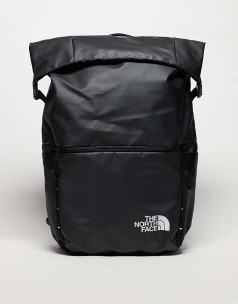 The North Face Base Camp Voyager roll top logo backpack in black - view 1