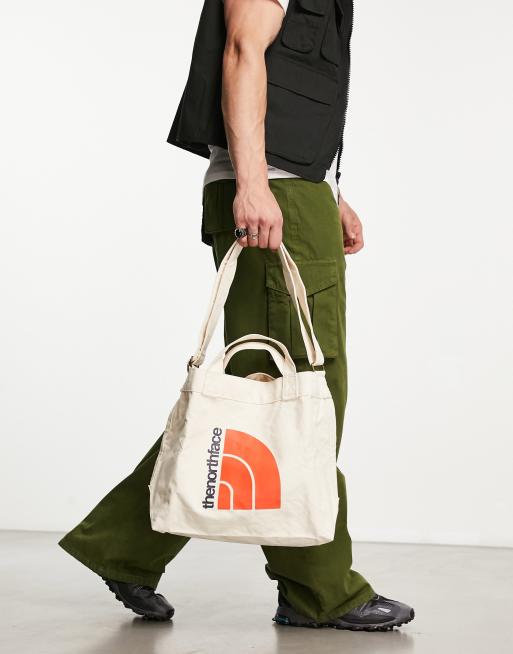 The North Face – Bawełniana regulowana torba typu tote w kolorze złamanej bieli