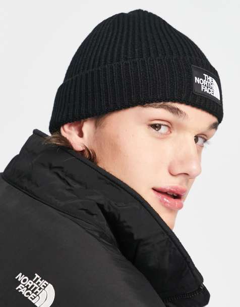 The North Face - Beanie met rechthoekig logo en omslag in zwart - view 1