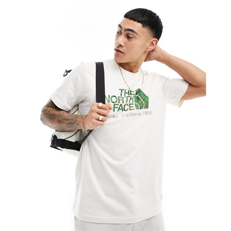 The North Face Berkeley California large logo t-shirt in off white