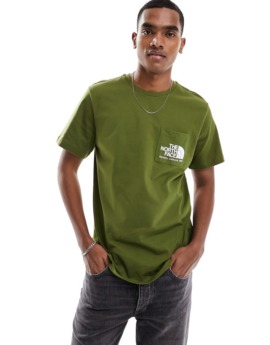 The North Face Berkeley California pocket t-shirt in olive-Green