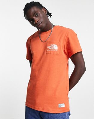 The North Face Berkley California Pocket t-shirt in orange