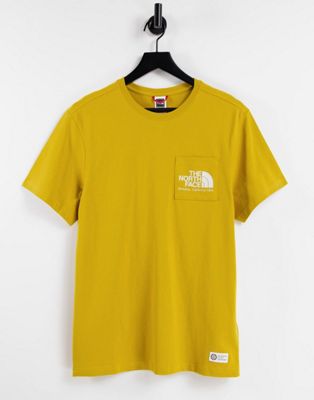 The North Face Berkley California Pocket t-shirt in yellow