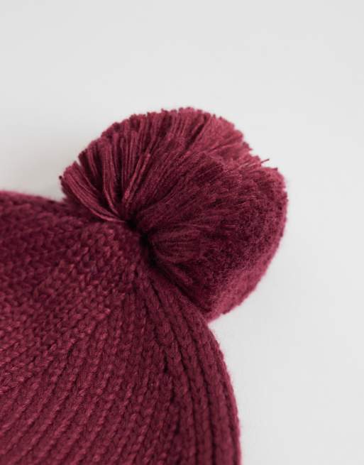 The North Face berretto con pon pon Logo Box bordeaux, 2 di 3