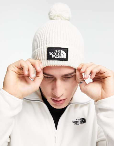 The North Face – Biała czapka beanie z pomponem i logo - view 1