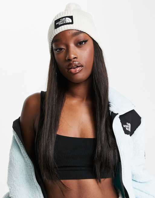 The North Face – Biała czapka beanie z pomponem i logo, 2 z 4