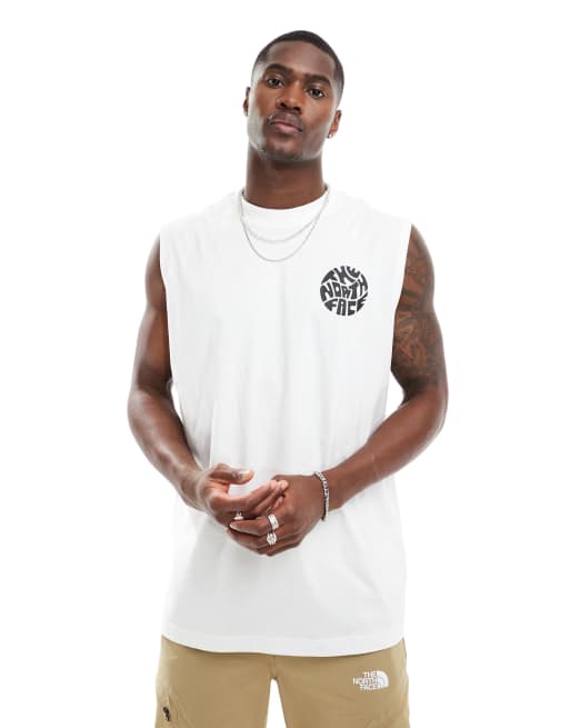 The North Face – Biały top oversize bez rękawów z okrągłym logo, 2 z 4