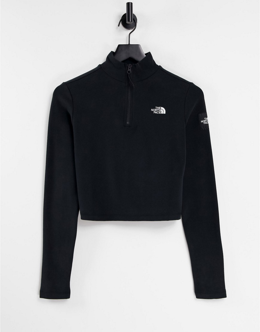 The North Face Black Box 1/4 zip long sleeve t-shirt in black