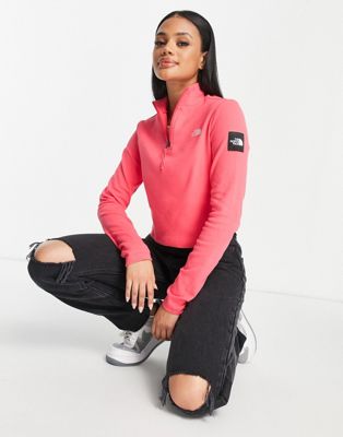 The North Face Black Box 1/4 zip long sleeve t-shirt in pink