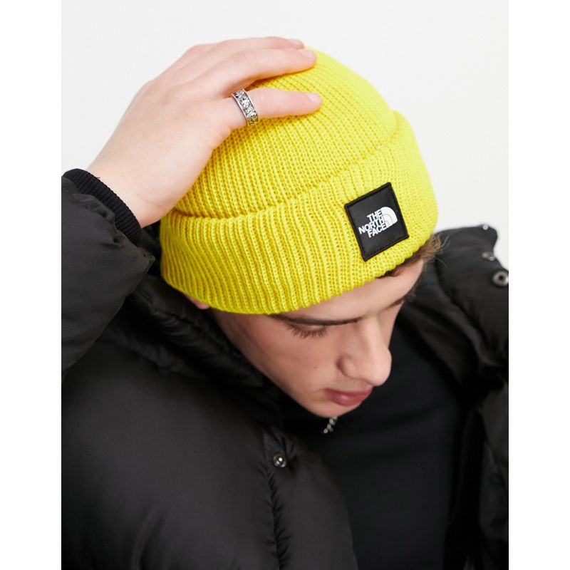 Activewear Uomo The North Face - Black Box - Berretto giallo con logo nero squadrato