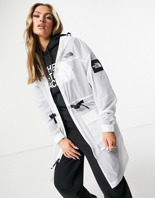The North Face Black Box long jacket in white