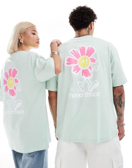 The North Face Bloom back print oversized t-shirt in light green