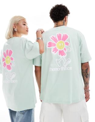 The North Face - Bloom - Oversize-T-Shirt in Hellgrün mit Rückenprint