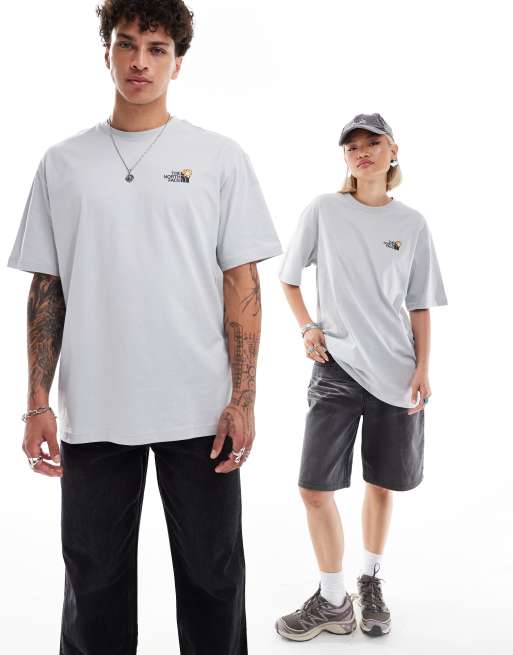 The North Face - Bloom - Oversized T-shirt med print på ryggen i grå, 3 af 4