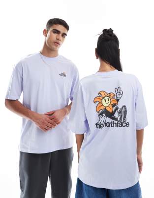 The North Face Blossom backprint oversized t-shirt in light blue exclusive to ASOS