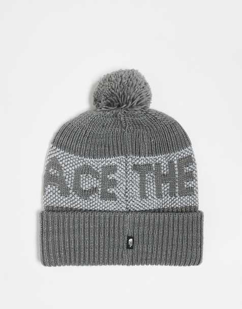 The North Face - Bonnet à logo rétro et pompon - Gris - view 1