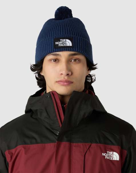 The North Face - Bonnet à pompon avec logo encadré - Bleu marine - view 1